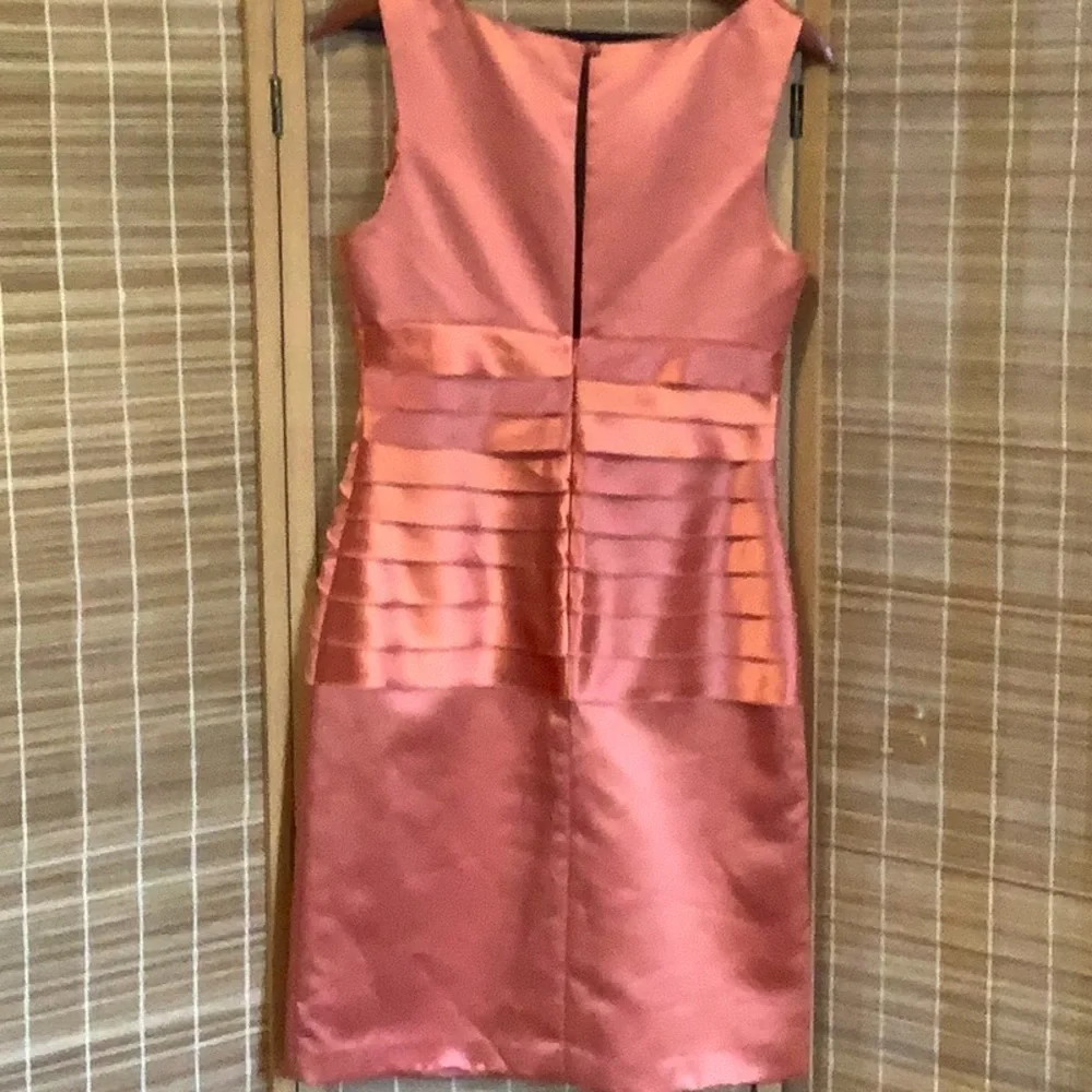 Max & Cleo Coral Satin Midi Dress - Picture 10 of 11
